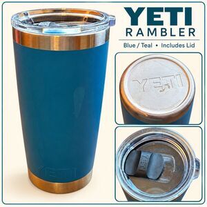 YETI Rambler Blue Teal Stainless Steel Tumbler with MagSlider Lid